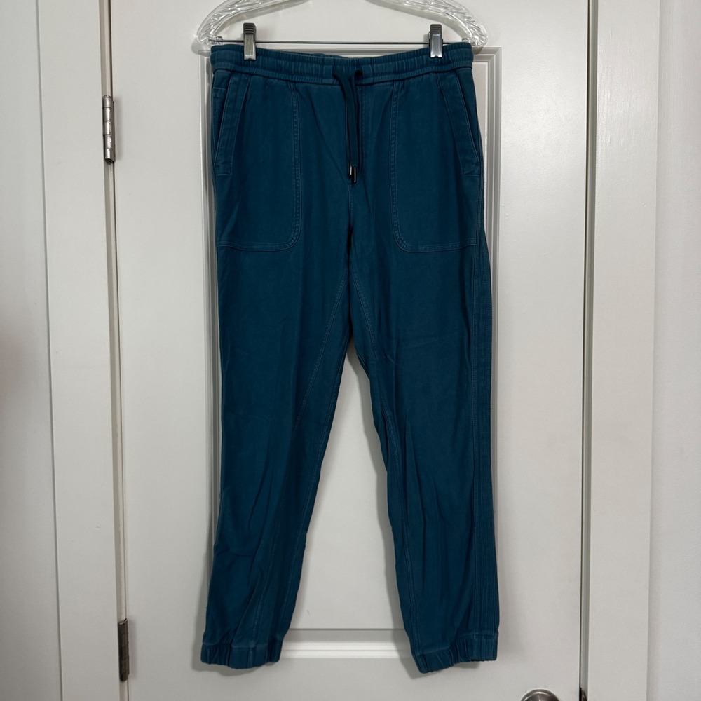 Athleta Small Teal Blue Farallon Jogger Sweat Pants Athleisure